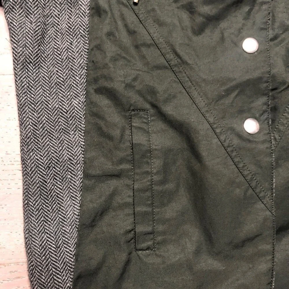 Princess Vera Wang moto jacket size‎ xs Wool Green Hooded